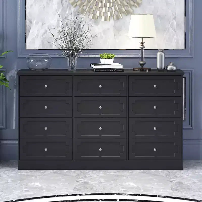12-Drawer Large Dresser Storage Cabinet, Large Capacity Organizer for Multi-Room Storage & Decor