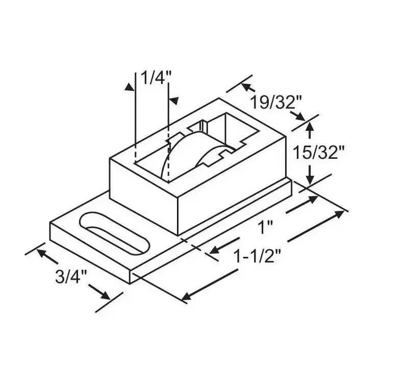 Brixwell Sliding Window Roller Assembly, Metal Wheel, 1-1/2 Base Plate Length, 1 Overhang Length, 15/32 Height, Grey Roller Finish