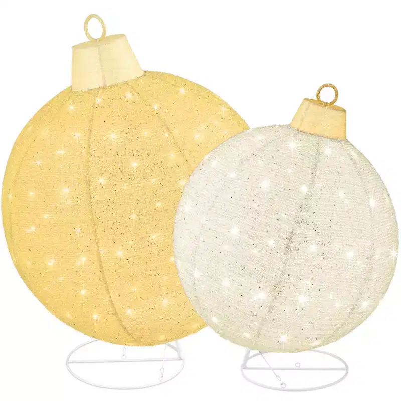 Best Choice Products 2pc Large Outdoor Christmas Ornament Set, Lighted Pop-Up Ball Holiday Dcor