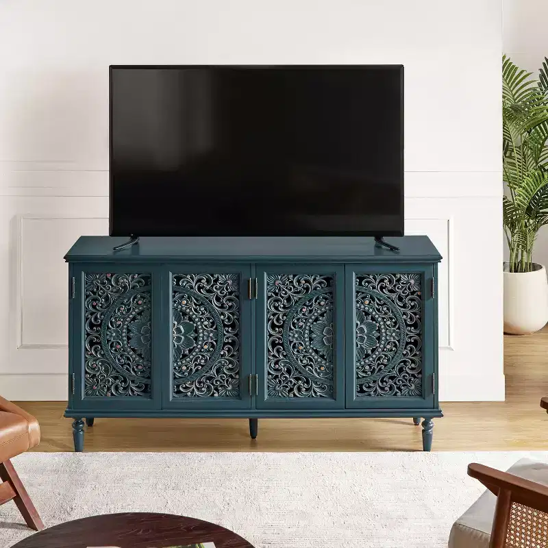 Emathides 63Wide Sideboard with Solid Wood Legs and Lighting |KARAT HOME