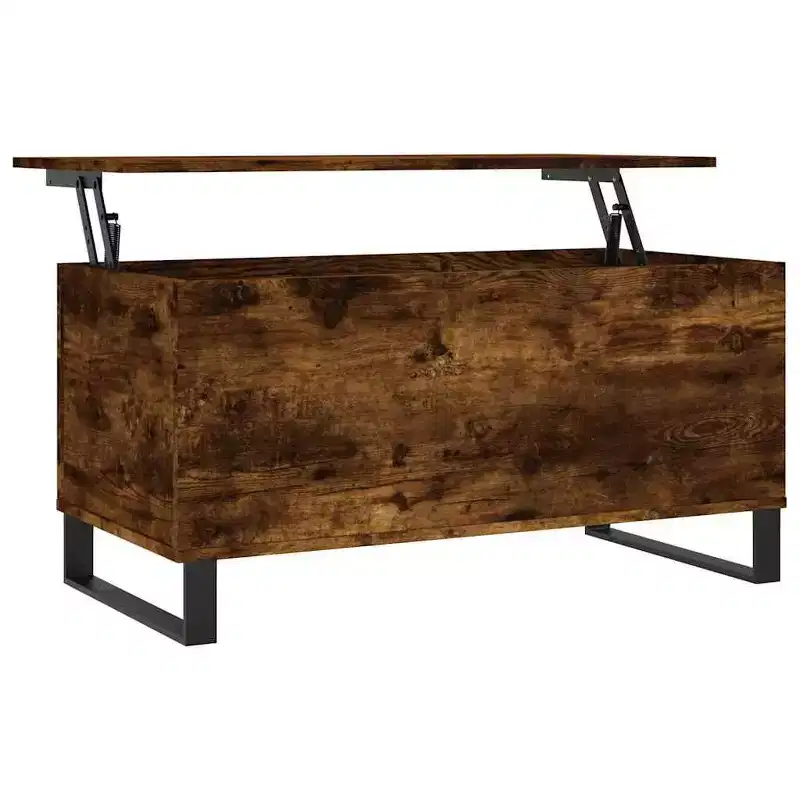 vidaXL Coffee Table White Engineered Wood, Metal Medium Coffee Table