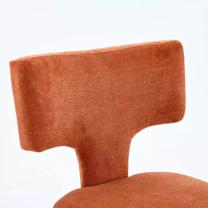 CLIHOME Set of 2 Mid Century Counter Height Bar Stools, Farmhouse Linen Fabric Upholstered Kitchen Accent Chair Curved Backrest