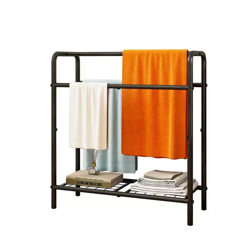 3 Tier Metal Towel Rack, Freestanding Towel Holder for Bathroom, Save Space with Storage, Display Rack for Bedroom, Bathroom, Swimming Pool