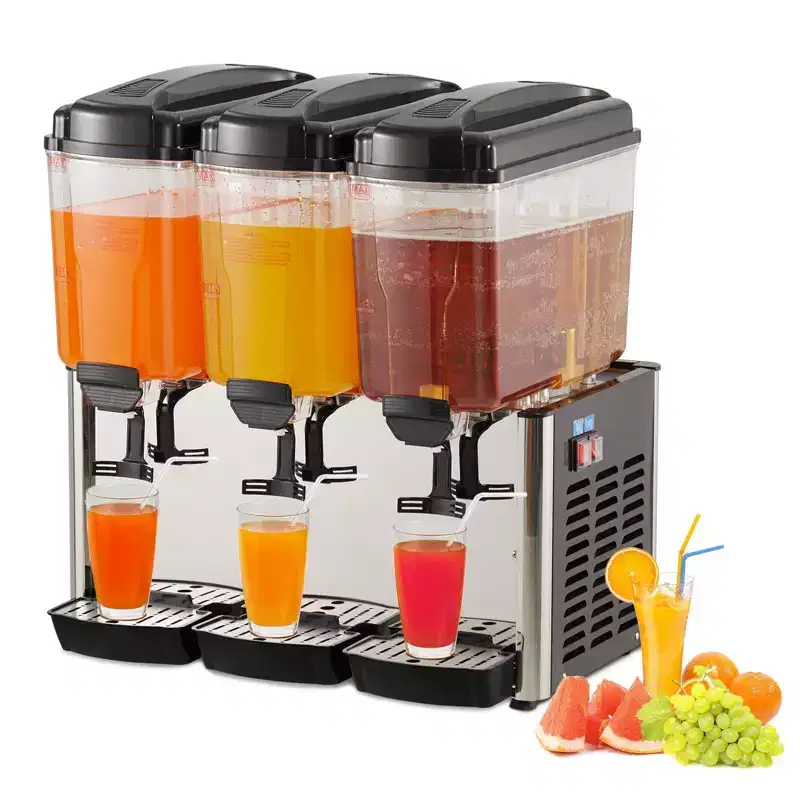 Commercial Stainless Steel Beverage Dispenser with Thermostat Controller - Triple Tank Temperature Control for Home and Hospitality