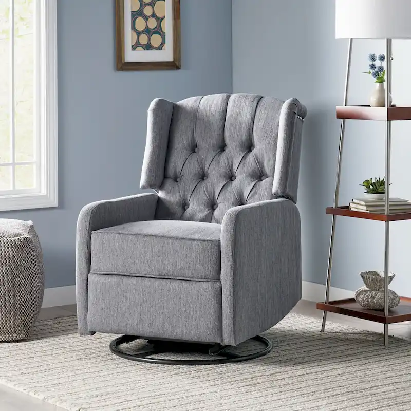 Roomfitters Classic Design, Manual Recliner Chair with 360-Degree Swivel, Relaxing Lounge Chair for Living Room