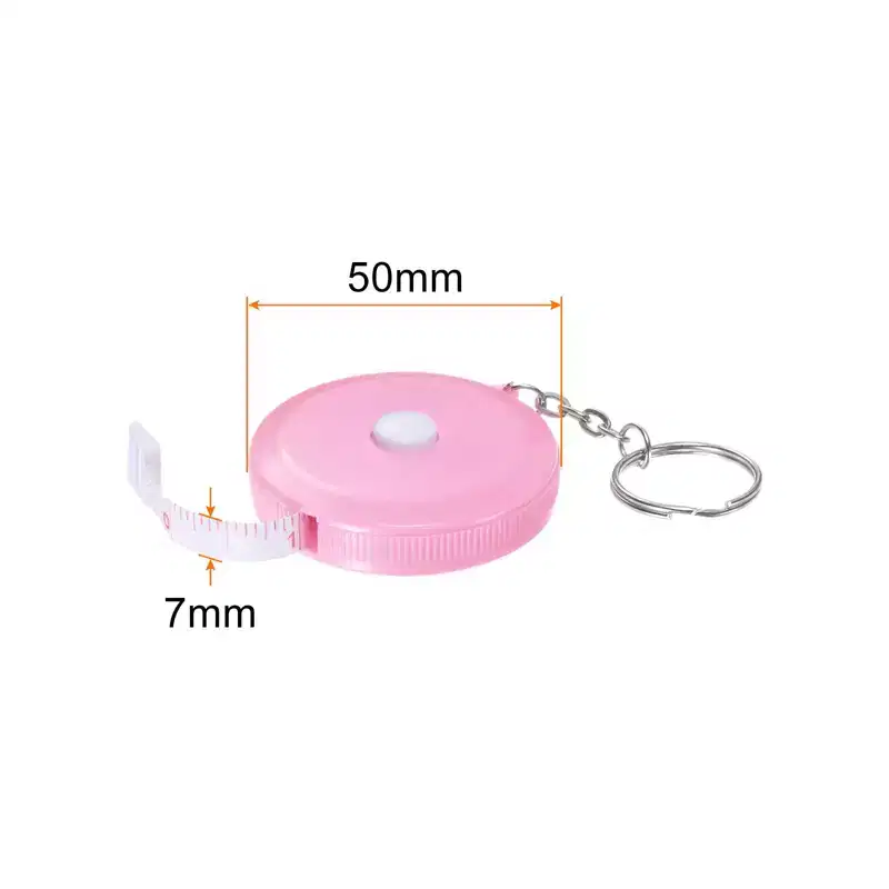 Unique Bargains Retractable Tailor Dual Sided Measure Tapes with Keychains 1.5m/60inch 2 Pcs