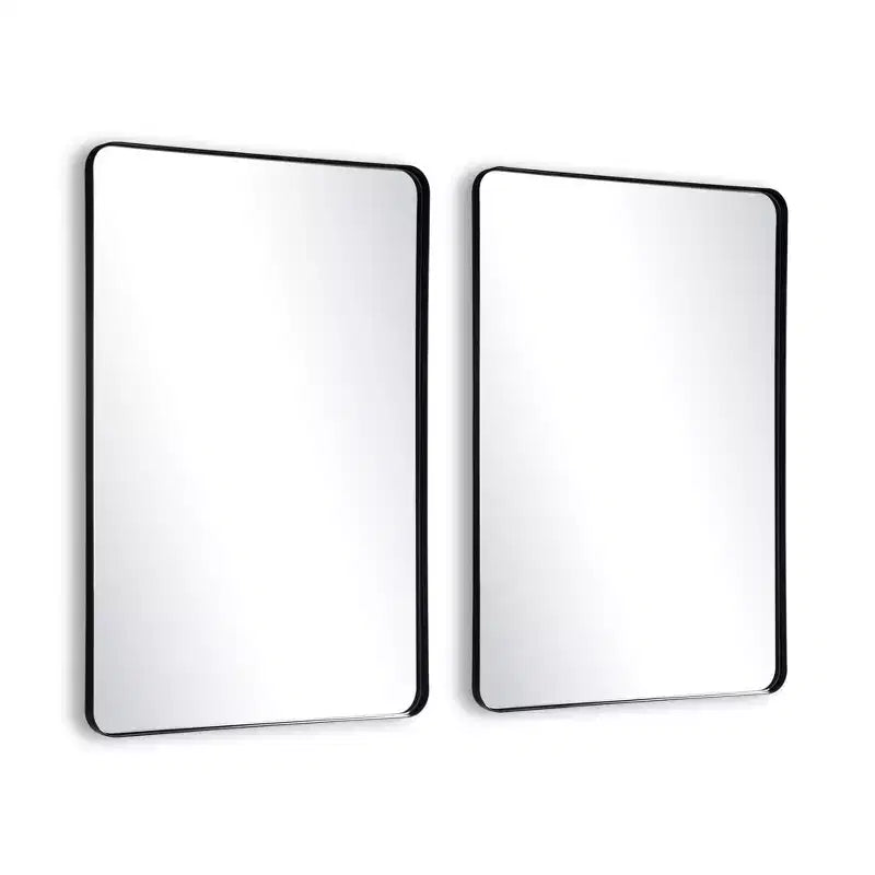 SUMERAIN 2 Pack 24x36 Bathroom Mirrors for Couple, Vanity Mirrors for Double Sink, Black Frame
