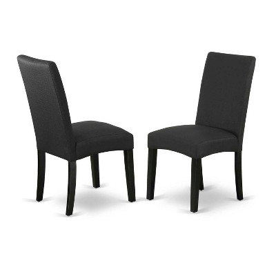 HomeStock 3-Piece Black Finish Rectangular Solid Wood Top With Butterfly Leaf Dining Table Set
