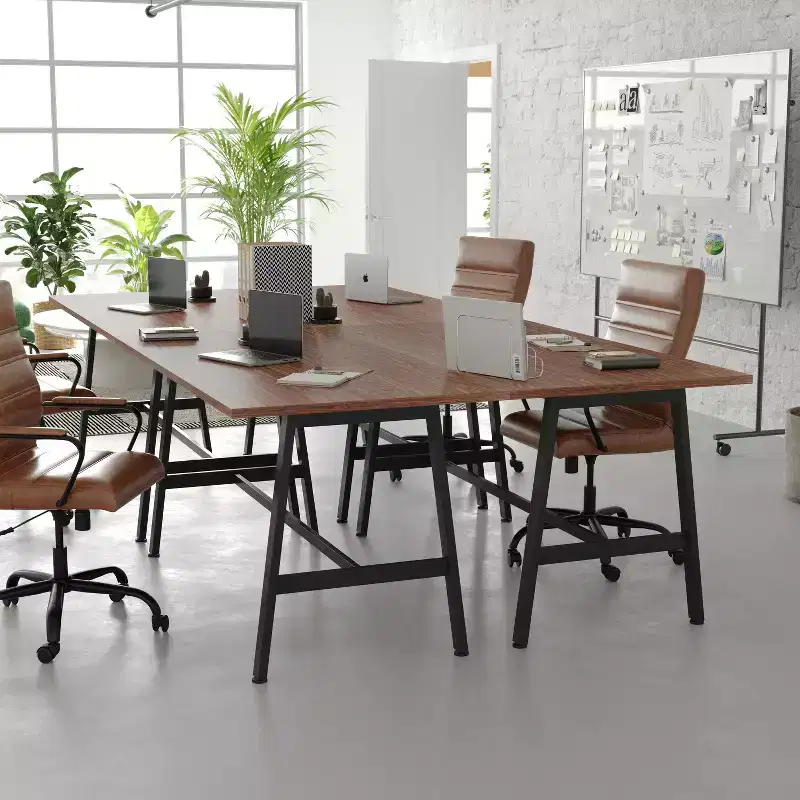 Flash Furniture Redmond Commercial 60x30 Conference Table with 1 Thick Double Sided Laminate Table Top with PVC Edging and Heavy Duty A-Frame Steel Base