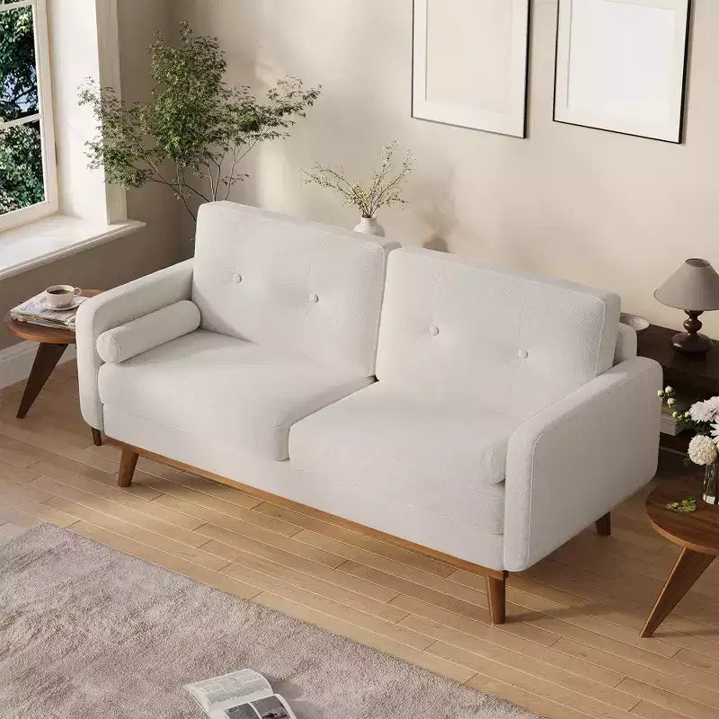 65 Modern Loveseat Sofa, 2 Seater Upholstered Sofa Couch With Wide Armrest, Deep Seat Sofa Couch for Living Room Office Bedroom Apartment