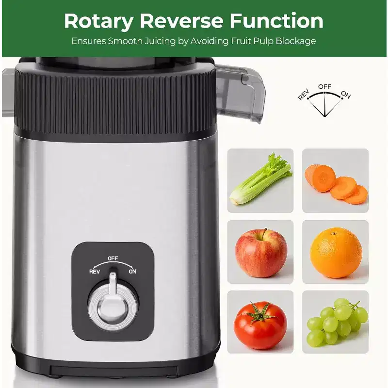 ZAFRO Cold Press Juicer Machine, 4.4 Wide Feed Chute, Slow Masticating Juicer for Whole Vegetables & Fruits, High Juice Yield, Easy to Assemble