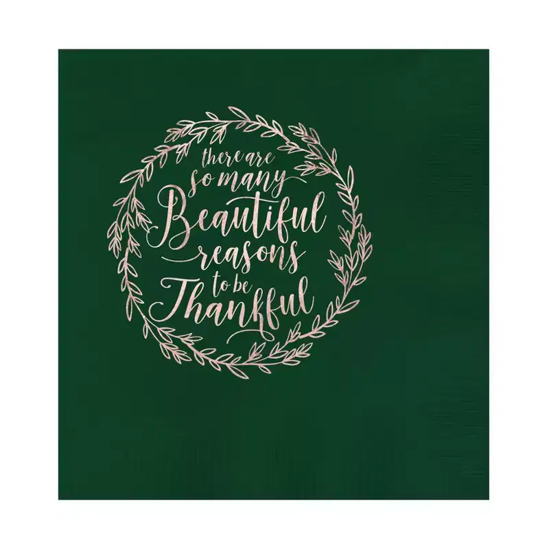 Paper Frenzy Paper Frenzy Christmas Holiday So Many Beautiful Reasons to Be Thankful Luxury 3 ply Luncheon Napkins 25 pack