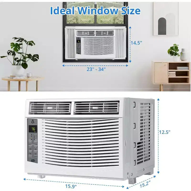 Acekool 6,000 BTU Window Air Conditioner, Smart Wi-Fi AC with Remote, Quiet Cooling for Rooms up to 250 Sq Ft
