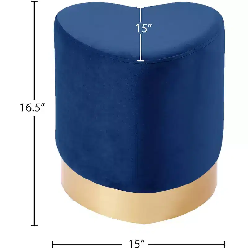 Meridian Furniture,Heart Velvet Ottoman/Stool
