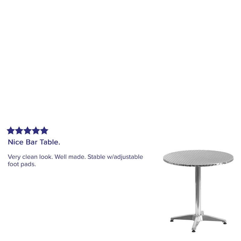 27.5  Round Aluminum Smooth Top Indoor-Outdoor Table with Base