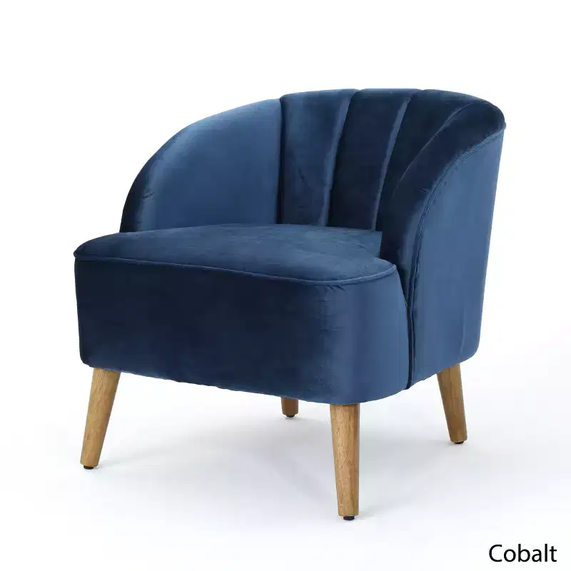 Christopher Knight Home Eryn Mid-Century Modern Rubberwood Altay Velvet Upholstered Accent Chair