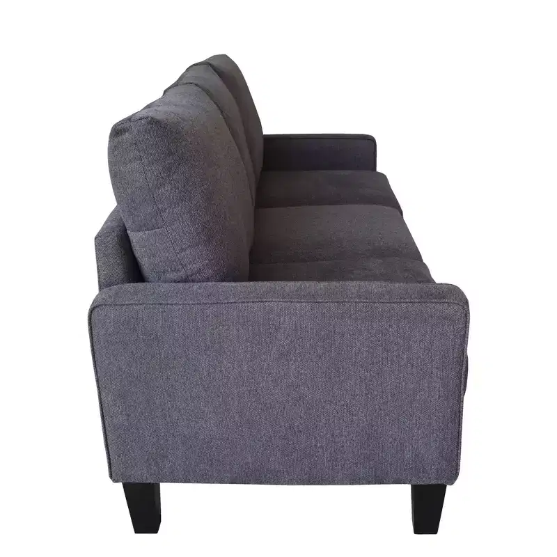 GDFStudio Hodgson Modern 3-Seat Wood and Fabric Upholstered Sofa