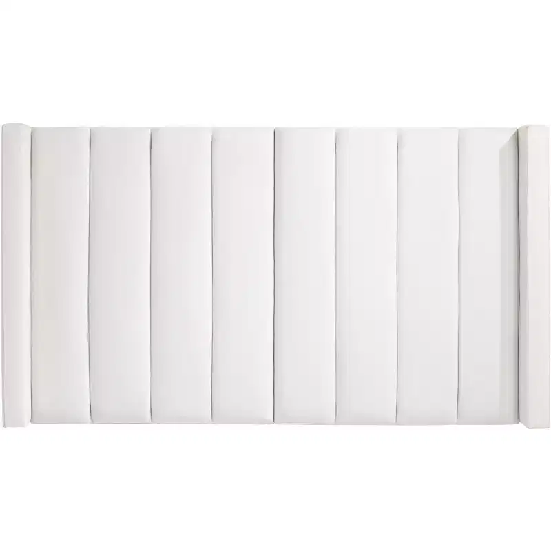 Trent Channel Tufted White Fabric Queen Hanging Headboard