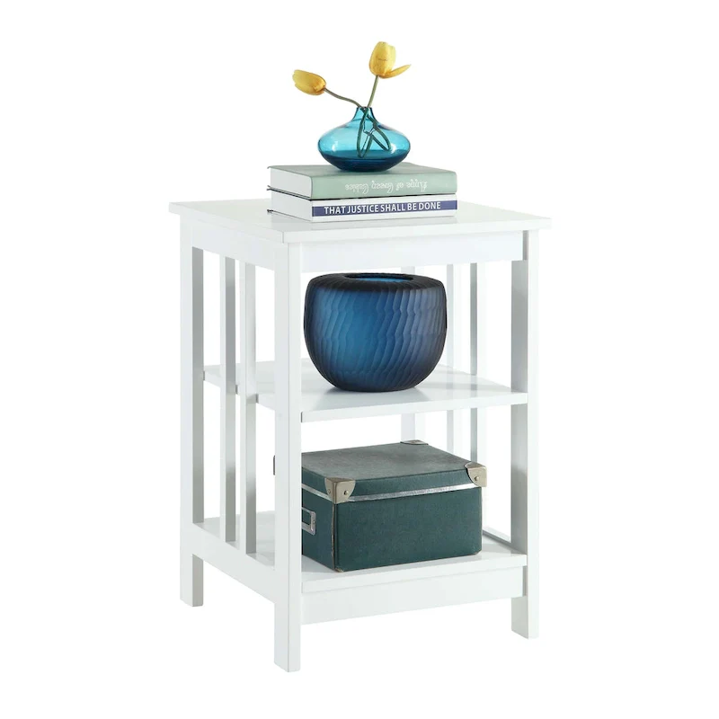 Mission End Table with Shelves