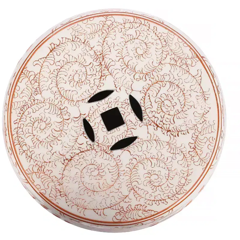 JONATHAN Y Double Happiness 18 Chinoiserie Ceramic Drum Garden Stool/Accent Table