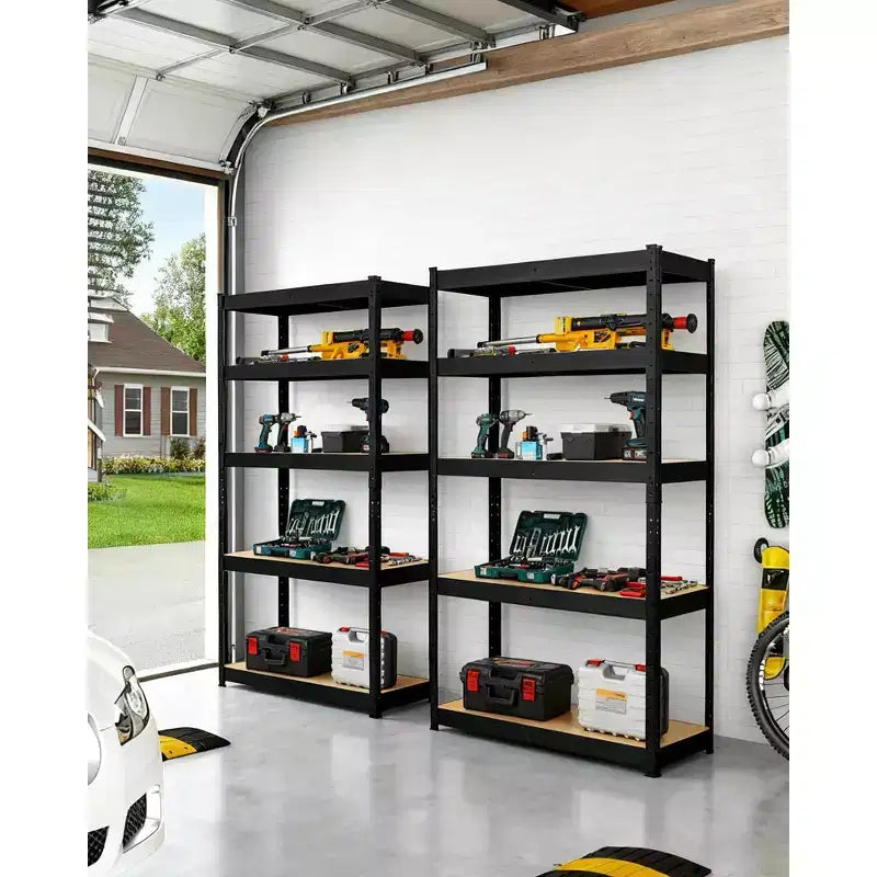 Storage Shelves,36x18x72 Garage Shelving Heavy Duty Metal Adjustable Garage Shelves,5-Tier Adjustable Shelving Units,,Metal Storage Utility Racks