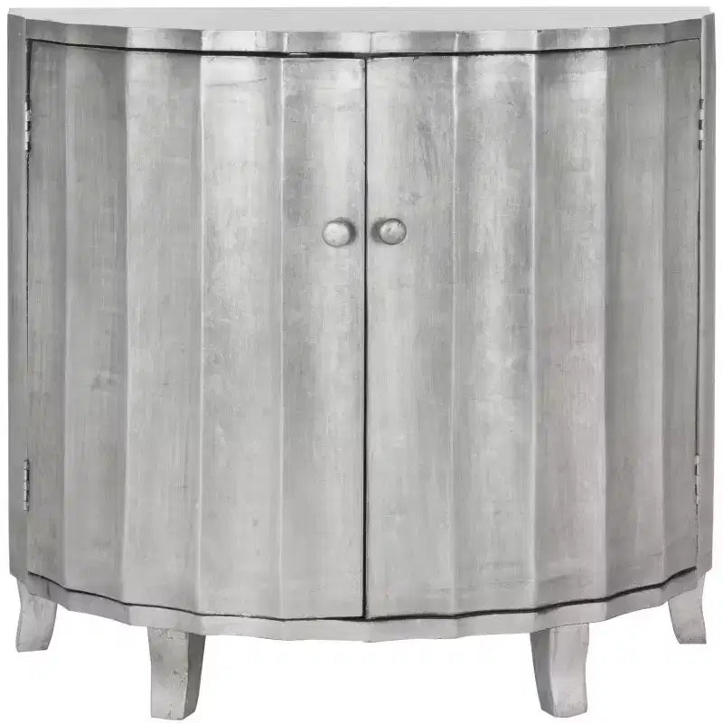 Silver Lacquered Demilune Cabinet with 2 Doors – For Adults