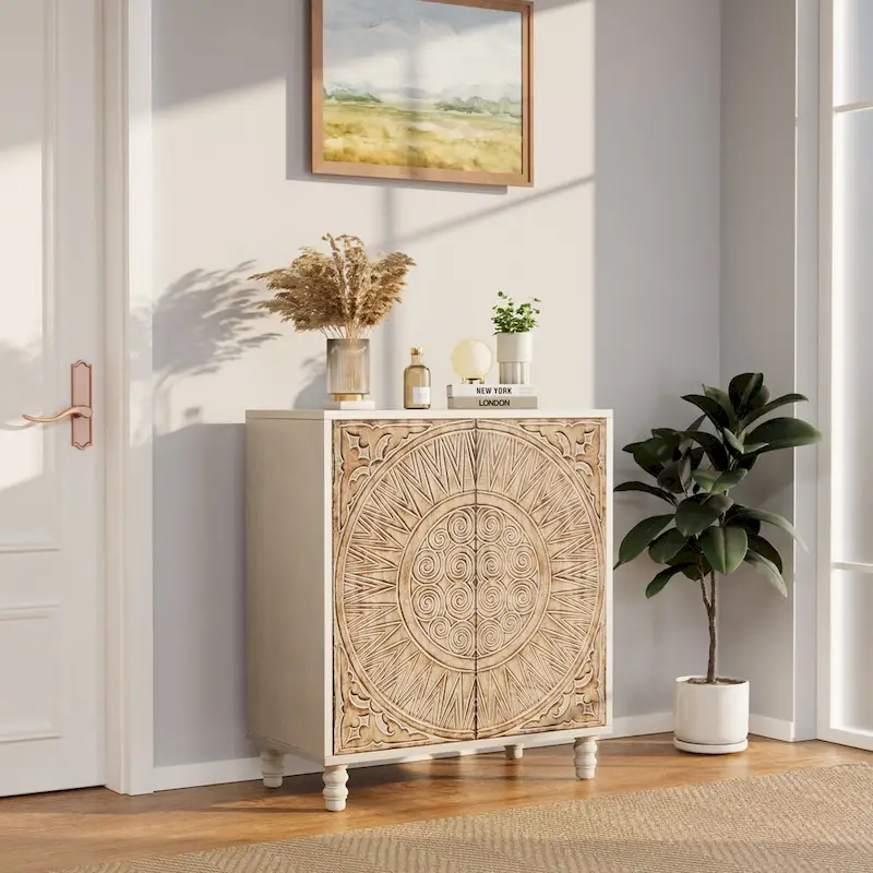 COSIEST Vintage Sideboard Storage Cabinet and Buffet