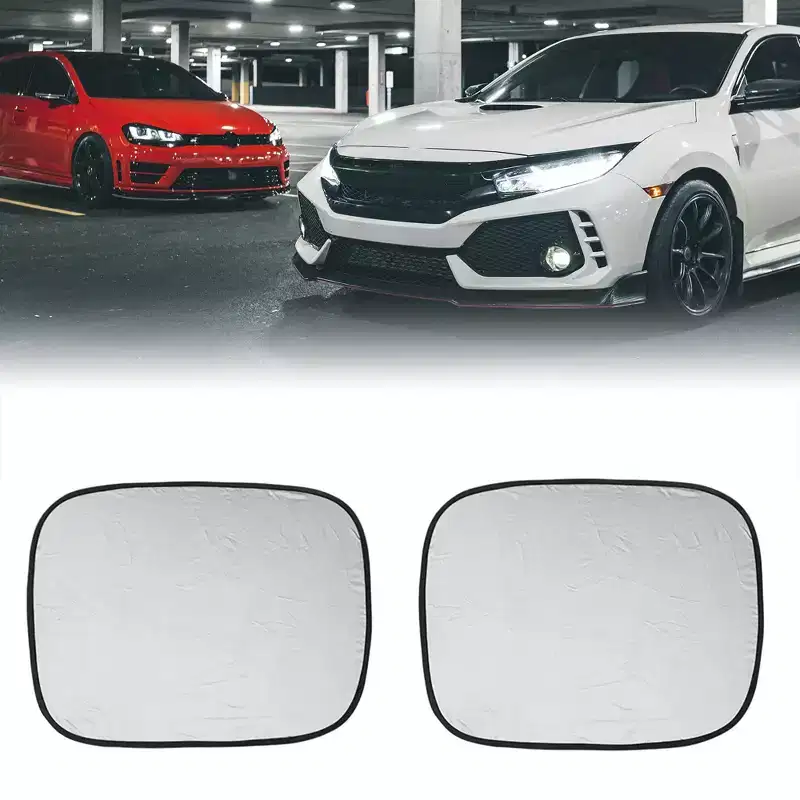 Unique Bargains Car Rear Window Sun Shade Anti-UV Block Shield Cover 23.6x19.7 Silver Tone 2 Pcs