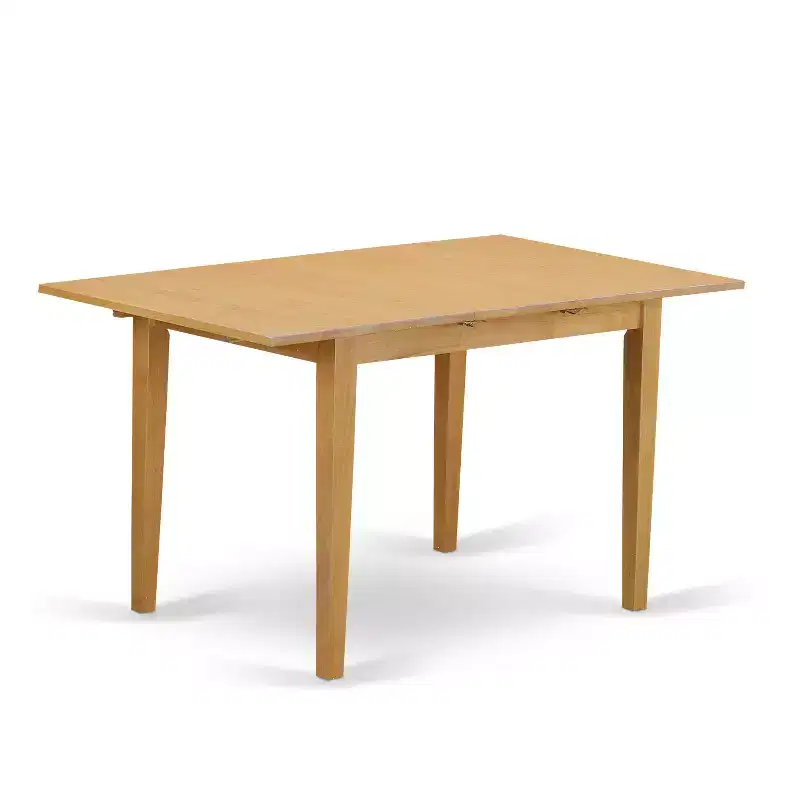 HomeStock Belmont Dinette Set- Table With A 12 Leaf And Dining Chairs, Oak