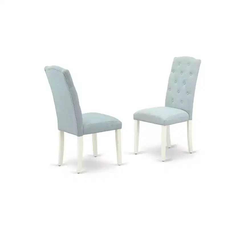 HomeStock 3-Pc Linen white Solid Wood Top - Round Dining Room Set with Dropleaf - Seats 4