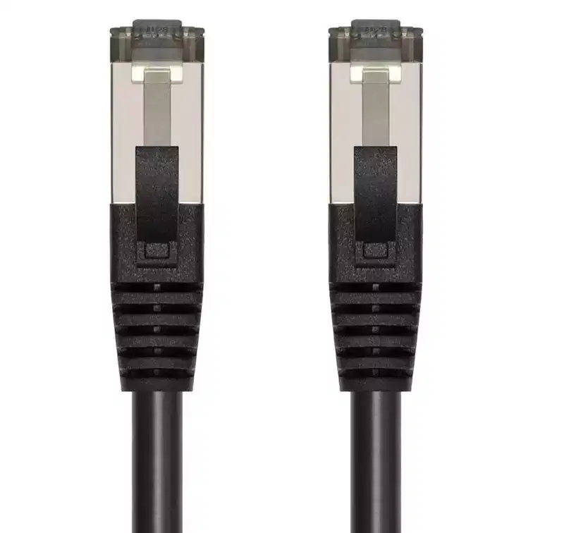 Monoprice Cat8 Patch Cable - 7 Feet - Black | Double Shielded (S/FTP), 28AWG, 2GHz, 40G, Pure Bare Copper, Snagless RJ45, Ethernet Cable