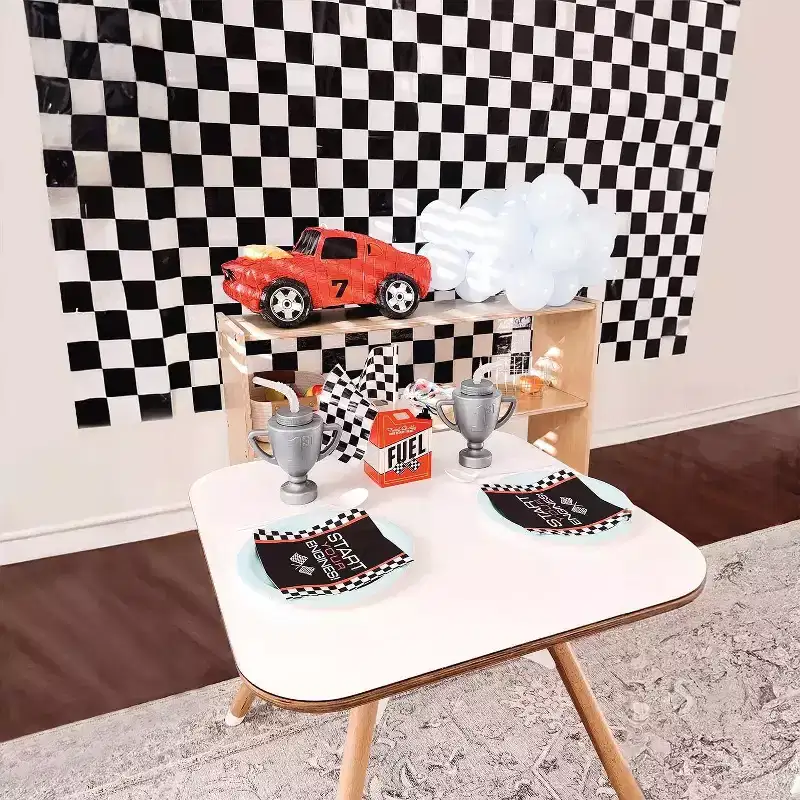 Fun Express 6 1/2 Race Car Checkered Flag Luncheon Napkins - 16 Pc.