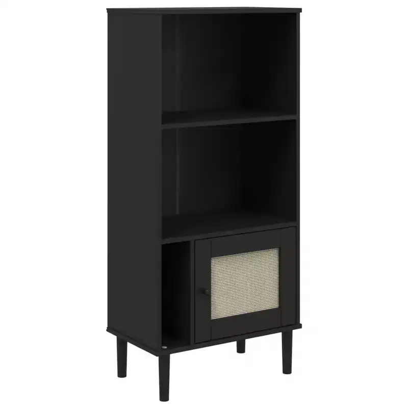 vidaXL Bookcase Bookshelf Storage Cabinet SENJA Rattan Look Solid Wood Pine