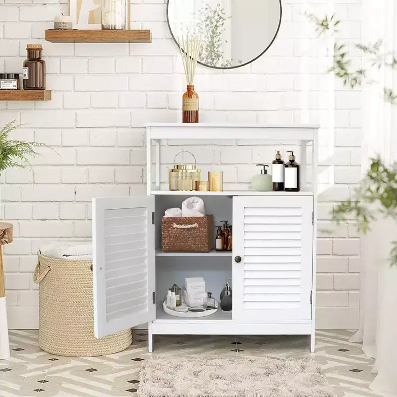 31.5in Two-Door Bathroom Cabinet White