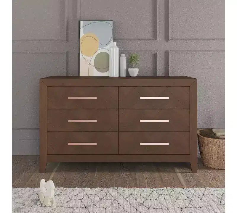 Child Craft Kieran 4-in-1 Convertible Crib, Double Dresser, Chest, and Nightstand 4-Piece Nursery Set