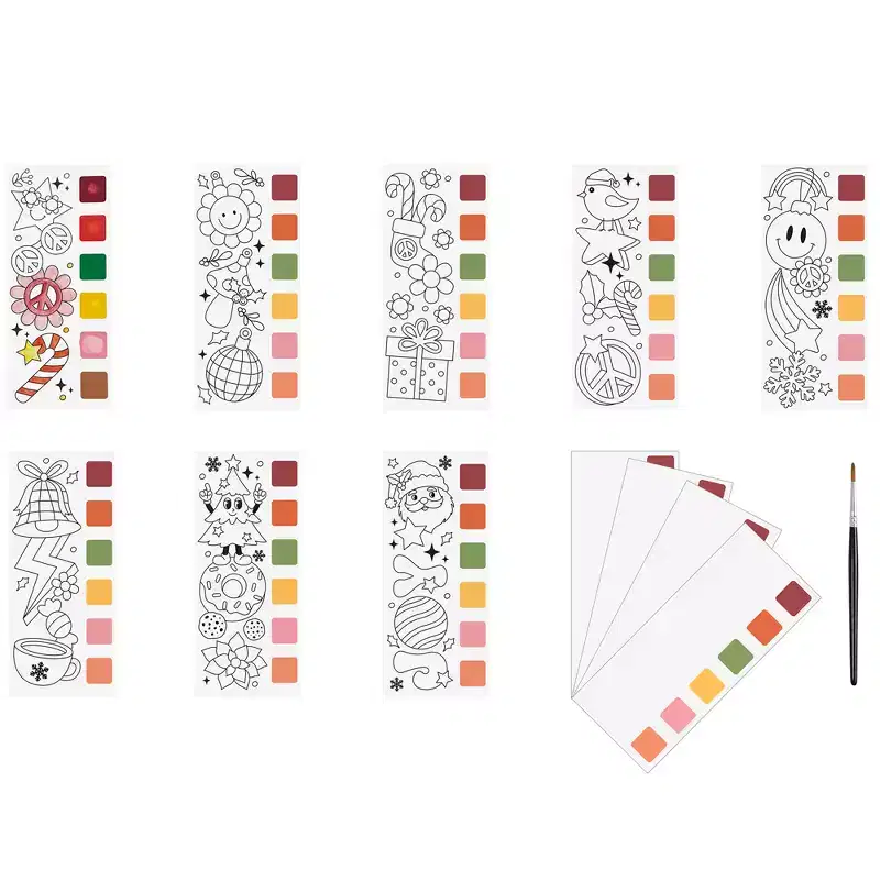 Vivid by Brea Reese: Watercolor Bookmark Pad - Ornament - 8 Christmas Designs