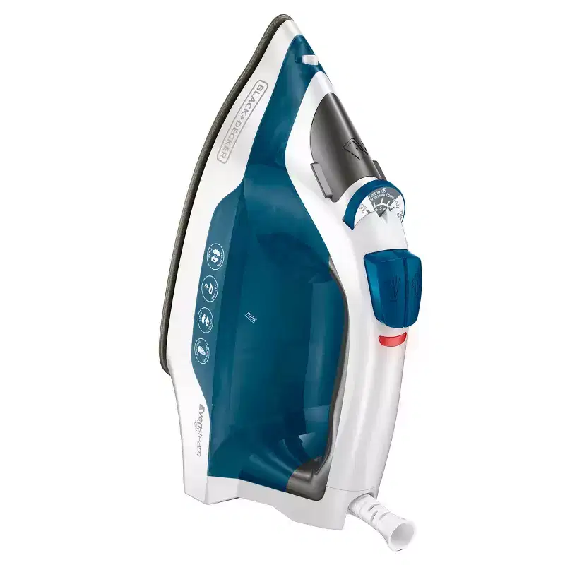 Black and Decker Easy Steam Compact Nonstick Soleplate Iron in Blue with Even Steam