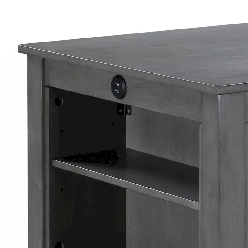 Graham 36 3-Piece Finish Small Space Counter Height Dining Table with Shelves and 2 Chairs