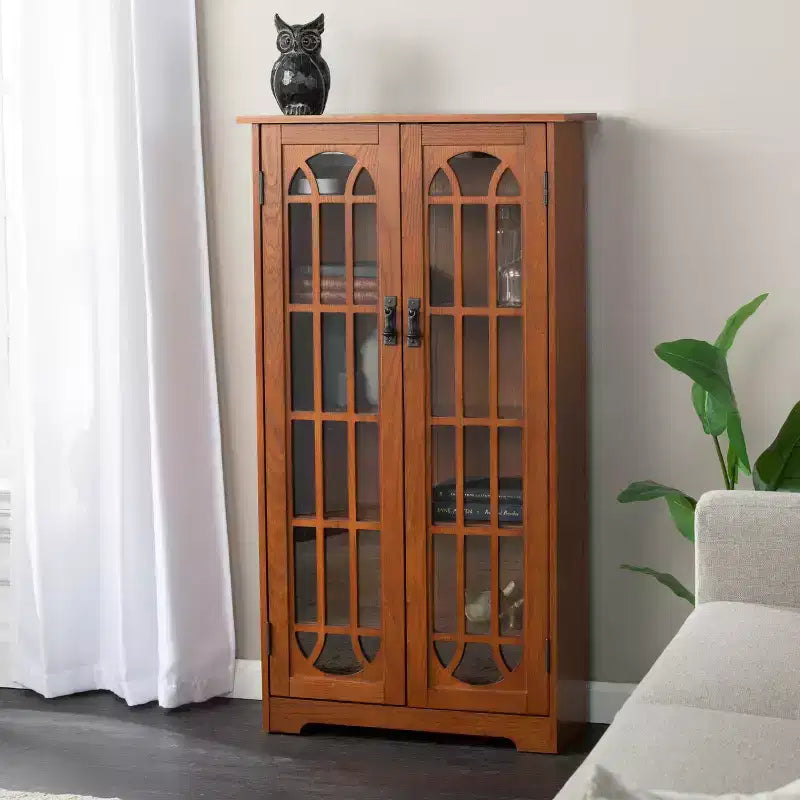 Window Pane Media Cabinet - Oak - SEI