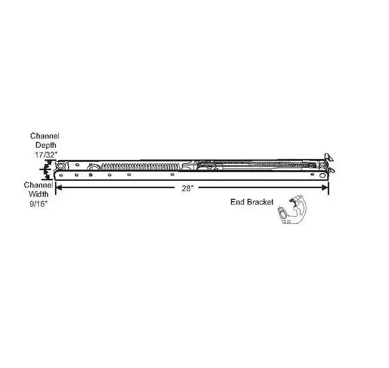 Brixwell Window Channel Balance Sash Support, 28 Channel Length, 12 to 18 Lbs, Aluminum Finish