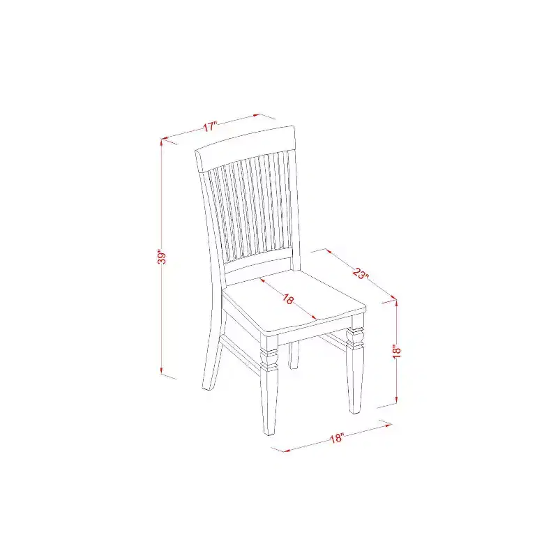 5 Piece Dining Set - Kitchen Table & 4 Chairs - Antique Style Wood Seating