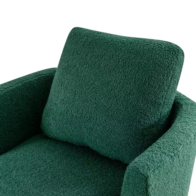 GDFStudio Bertha Swivel Boucle Upholstered 32 Wood and Steel Chair