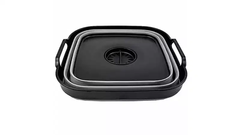 SAMMART 10L (2.64 Gallon) Collapsible Dishpan with Draining Plug