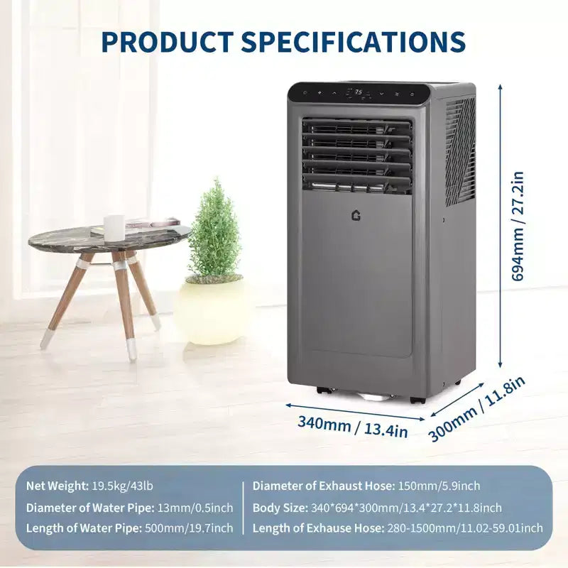 10000 BTU Portable Air Conditioners, 3-in-1 Portable AC with Dehumidifier, Fan, Remote Control, Sleep Mode, Window Installation Kit,Up to 450 Sq. Ft.