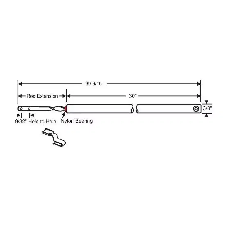 Brixwell Spiral Balance 30 Tube Length, 30-9/16 Standard Rod With Red Nylon Bearing Window Balance Hardware, Aluminum Finish