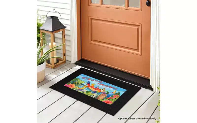 Briarwood Lane 5 O'clock Parrot Summer Mini Mat 22x10 Indoor Outdoor For Summer Doormat