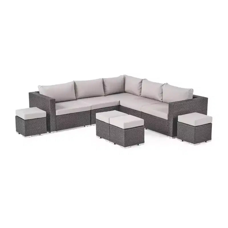 Santa Rosa 9pc Wicker Sectional Sofa Set: Aluminum Frame & Water-Resistant - Christopher Knight Home
