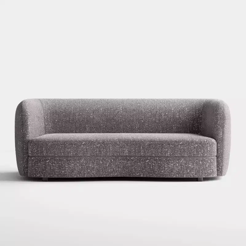 HOMES: Inside + Out 85" Pinehush Boho Curved Boucle Fabric Sofa with Pocket Coil Cushions