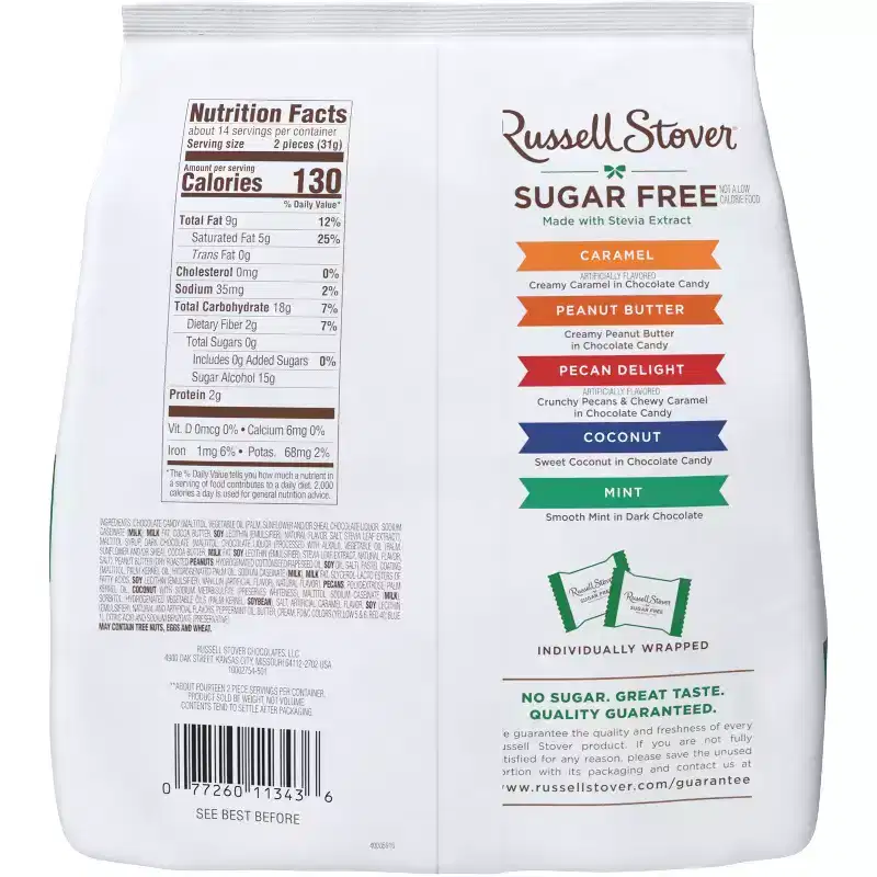 Russell Stover Sugar Free Assorted Chocolate Candy Bag - 15.7oz