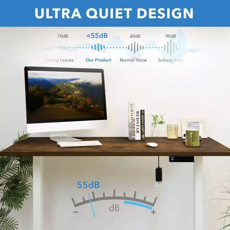 Mount-It! Electric Sit-Stand Desk with Tabletop - White/Oak